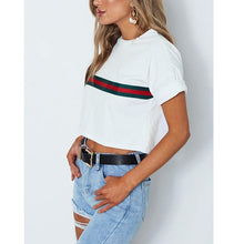 Load image into Gallery viewer, Striped Crop T-Shirt
