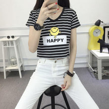 Load image into Gallery viewer, Striped Crop T-Shirt