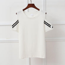 Load image into Gallery viewer, Striped Open Shoulder T-Shirt