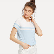 Load image into Gallery viewer, Striped Patchwork T-Shirt