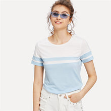 Load image into Gallery viewer, Striped Patchwork T-Shirt