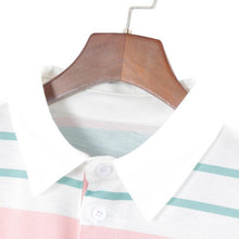Load image into Gallery viewer, Striped Turn-Down Collar T-Shirt