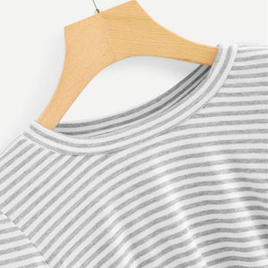 Striped Twist Hem Shirt