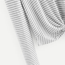 Load image into Gallery viewer, Striped Twist Hem Shirt