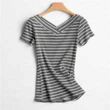 Load image into Gallery viewer, Striped V-Neck T-Shirt