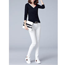 Load image into Gallery viewer, Striped V-Neck T-Shirt
