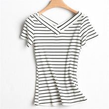 Load image into Gallery viewer, Striped V-Neck T-Shirt