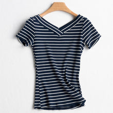 Load image into Gallery viewer, Striped V-Neck T-Shirt