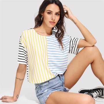 Three Tone Striped T-Shirt