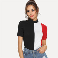 Load image into Gallery viewer, Three Tone Turtleneck T-Shirt