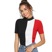 Load image into Gallery viewer, Three Tone Turtleneck T-Shirt
