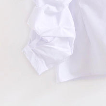 Load image into Gallery viewer, Turn-Down Collar and Gathered Sleeve Shirt