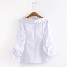 Load image into Gallery viewer, Turn-Down Collar and Gathered Sleeve Shirt