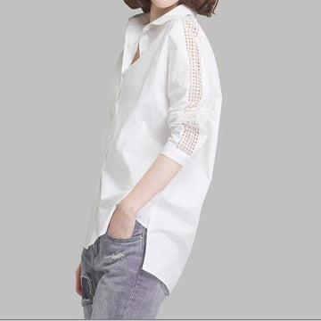 Turn-Down Collar Button-Up Shirt
