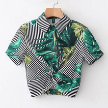 Load image into Gallery viewer, Twisted Hem Turn-Down Collar Shirt