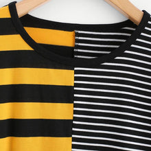 Load image into Gallery viewer, Two Tone Striped Crop T-Shirt