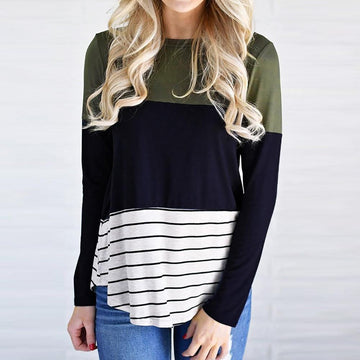 Two Tone & Striped Shirt