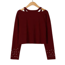 Load image into Gallery viewer, Beaded Long Sleeve V-Neck Shirt