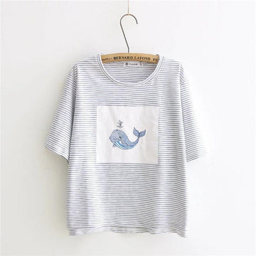 Whale Striped T-Shirt