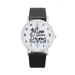 'Follow Dreams' Quartz Analog Watch