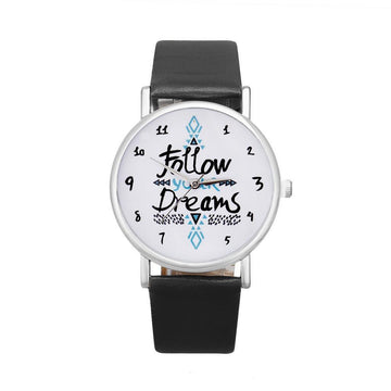 'Follow Dreams' Quartz Analog Watch