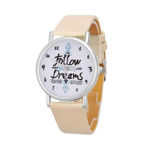 'Follow Dreams' Quartz Analog Watch